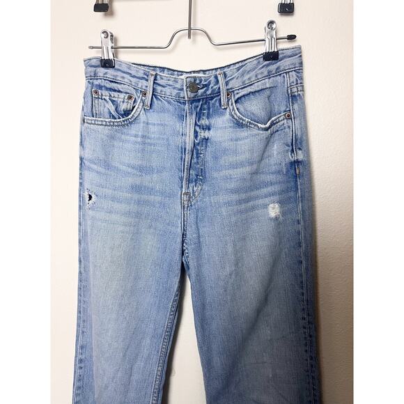 GRLFRND Carla Wide Leg Flare Distressed Jeans Women’s Sz 27 Gonna Fly Now - Picture 4 of 10